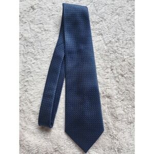 KAILONG Handmade Mens Blue Tie 100% Silk Geometric Pattern Formal Necktie
